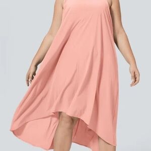 Sleeveless Pink High-Low Swing Dress